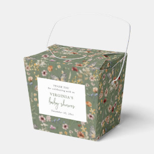 Ballotins Baby Shower Bohème Fleurs Sauvages Vertes
