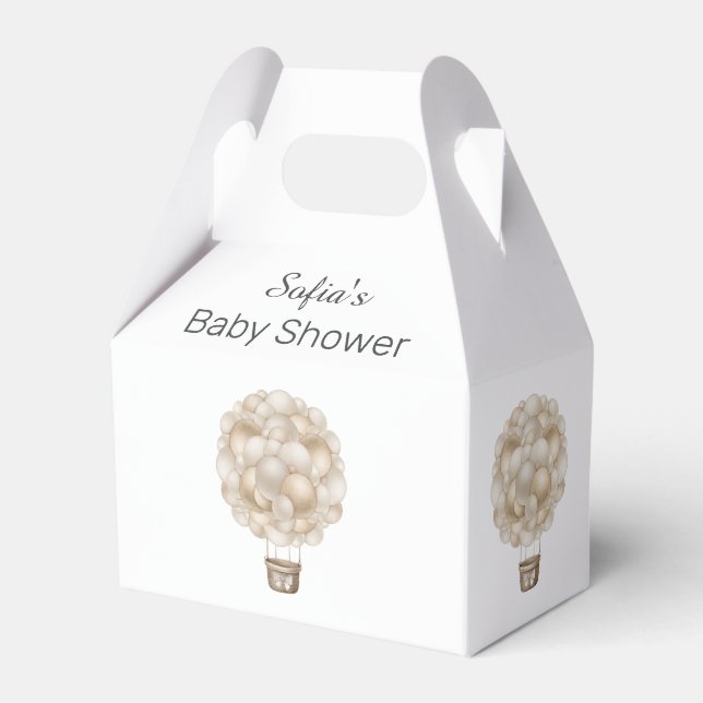 Ballotins Baby shower Boho Beige Hot Air Balloon (Verso)