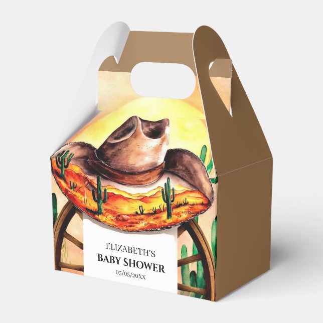 Ballotins Baby shower Boho Boot Cowboy simple (Verso)