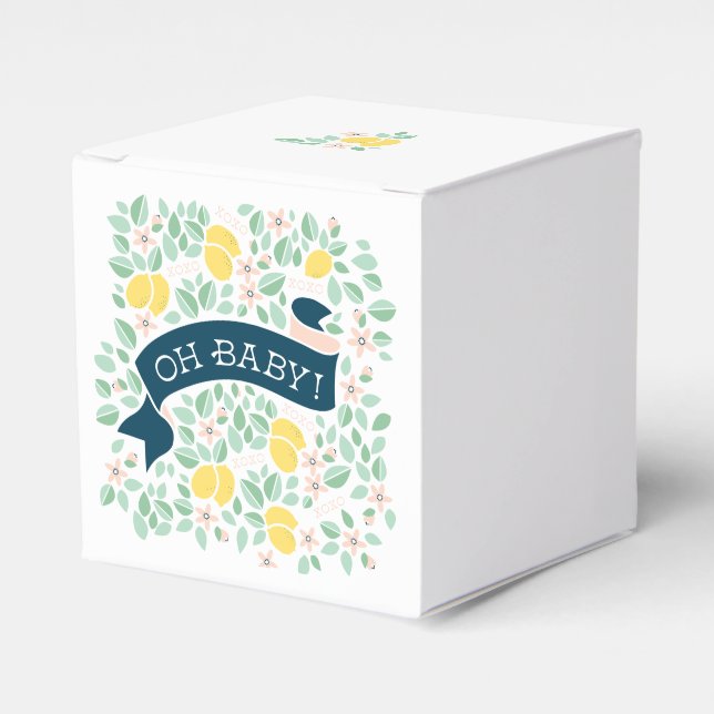 Ballotins Baby shower botanique jaune citron (Verso)