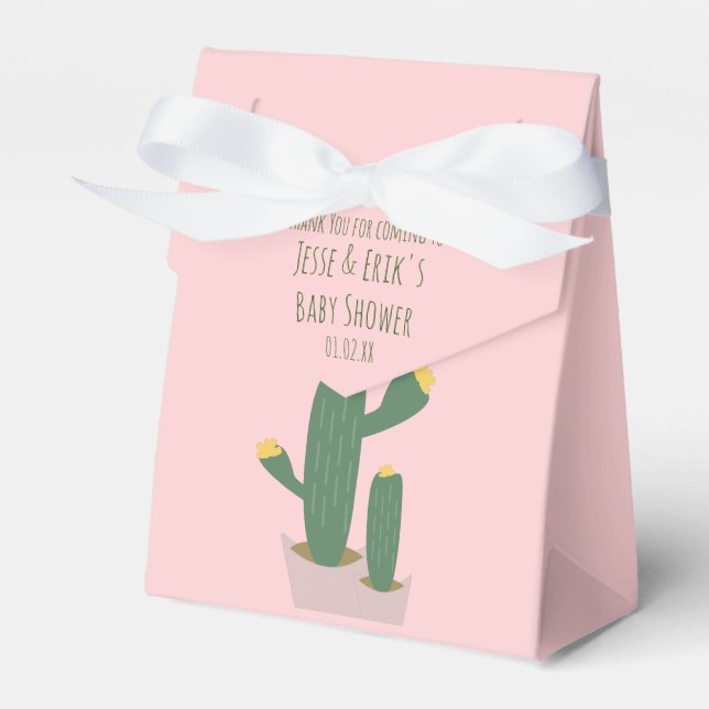 Ballotins Baby shower Cactus Cupcakes Merci bleu rose (Verso)