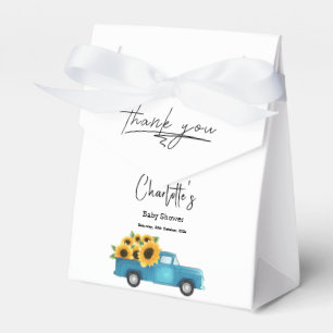 Ballotins Baby Shower Camion Aquarelle avec Tournesols