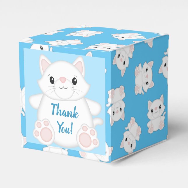 Ballotins Baby shower chat Kitty Blue (Verso)