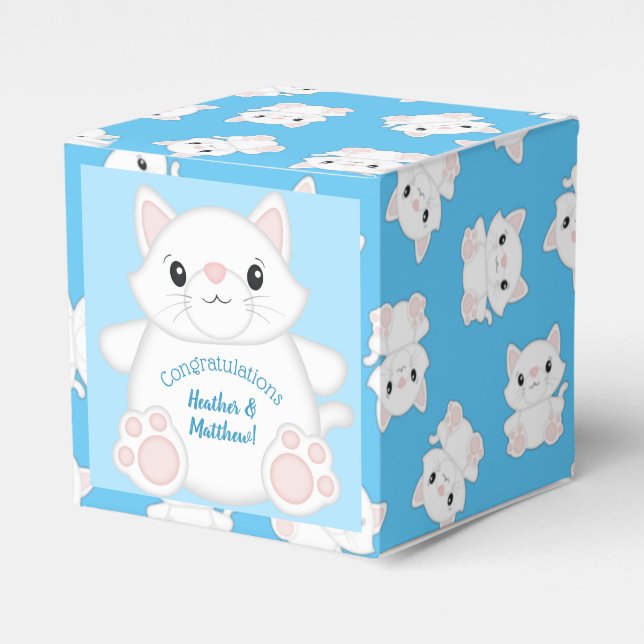 Ballotins Baby shower chat Kitty Blue (Verso)