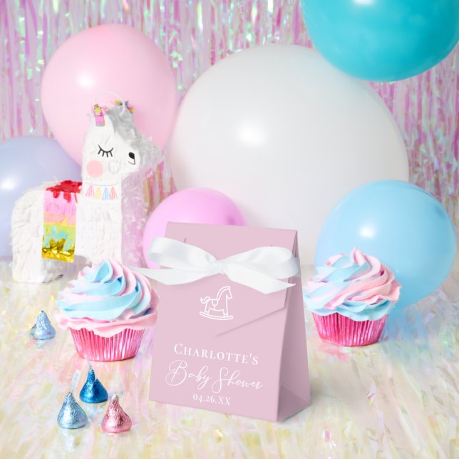 Ballotins Baby shower Cheval Rose Blanc Rocheux Cute (Fête)