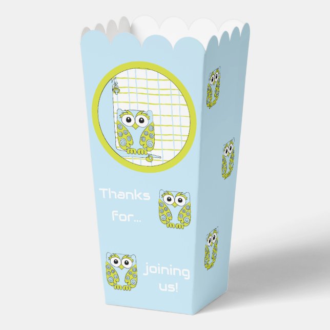 Ballotins Baby Shower Chouette Bleue (Recto)