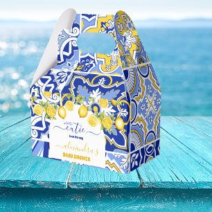 Ballotins Baby shower citron bleu italien