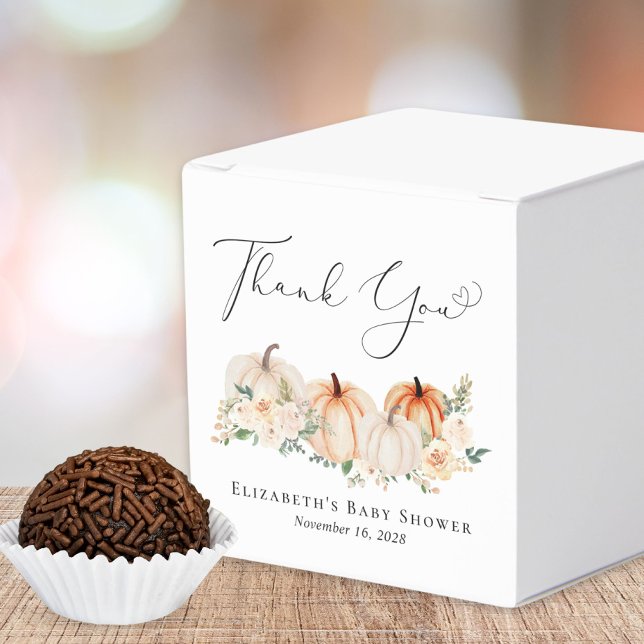 Ballotins Baby shower citrouille d'aquarelle Florale Merci (Créateur téléchargé)