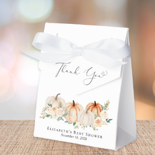 Ballotins Baby shower citrouille d'aquarelle Florale Merci