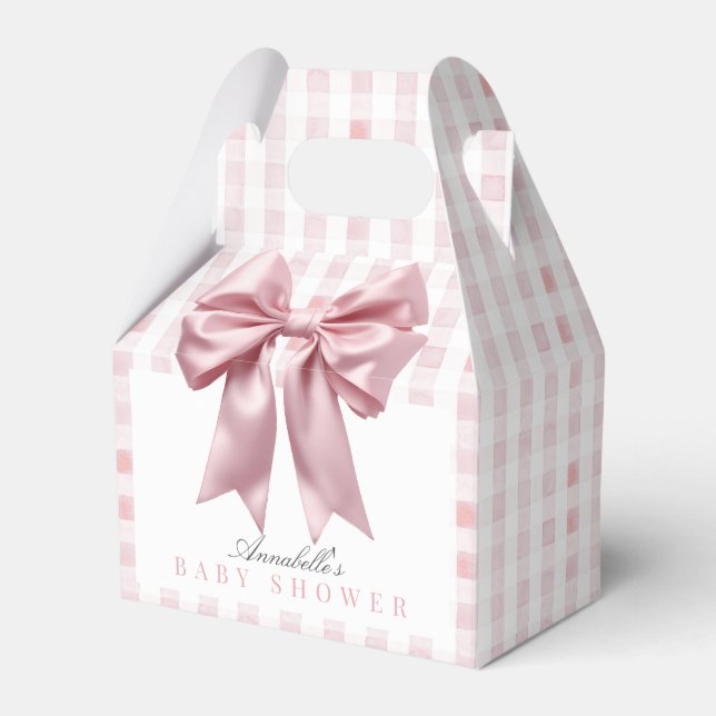 Ballotins Baby shower Coquette Pink Bow Ribbon Girl (Verso)