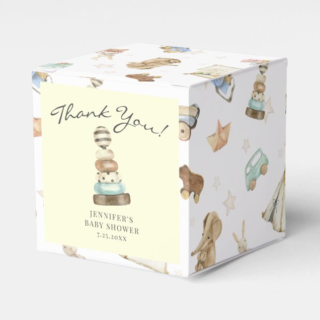 Ballotins Baby shower d'anneau à aquarelle vintage (Verso)