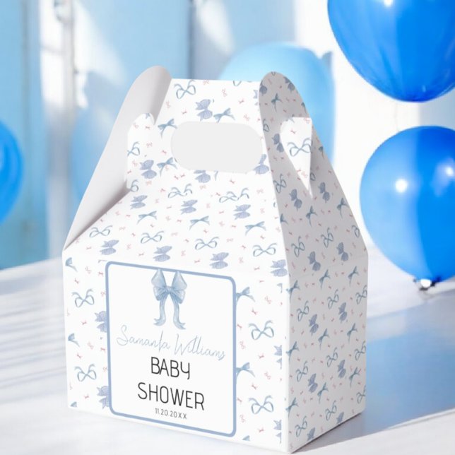 Ballotins Baby shower d'aquarelle Blue Bow Bow Bow (Créateur téléchargé)