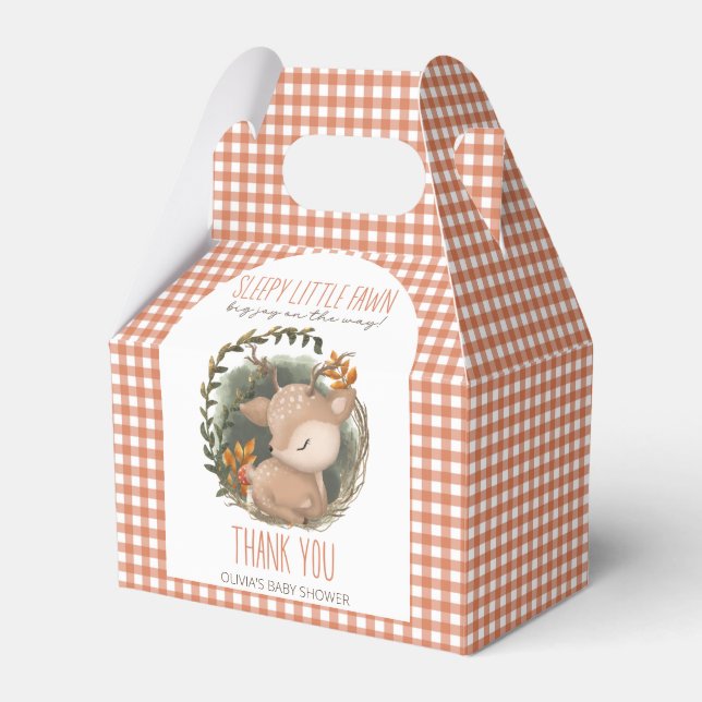 Ballotins Baby shower d'aquarelle de cerf de bois (Verso)