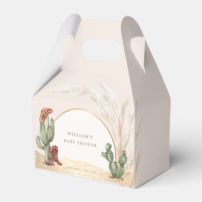 Ballotins Baby shower d'arche Boho Cactus Désert Simple (Verso)