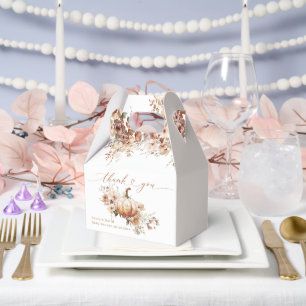 Ballotins Baby shower d'automne citrouille et fleur Boho