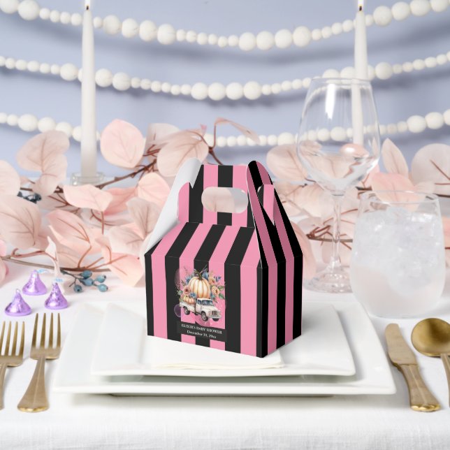 Ballotins Baby shower de camion citrouille noir rose Floral (Mariage)