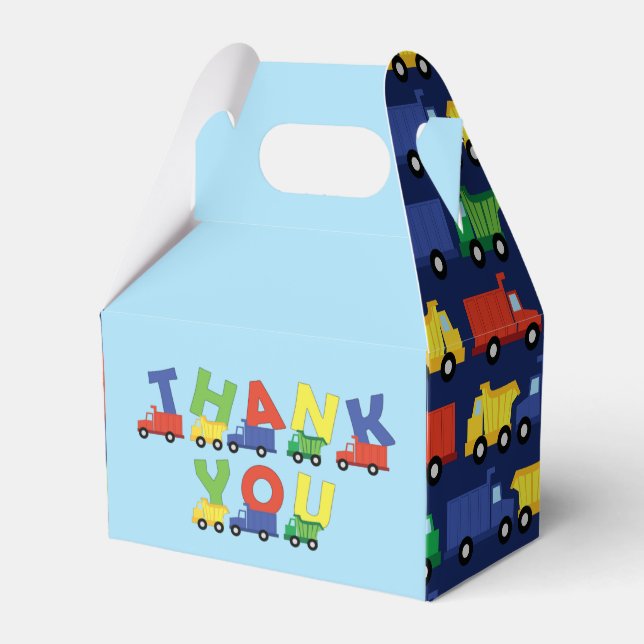 Ballotins Baby shower de camion de construction (Verso)