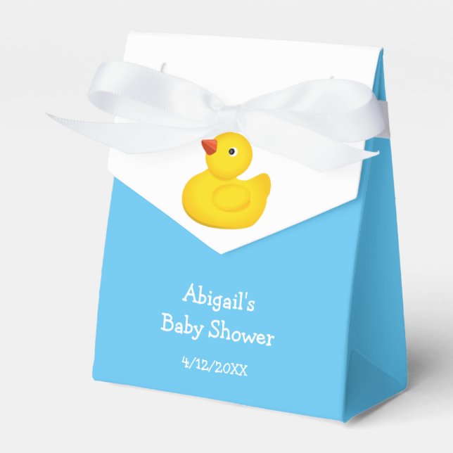 Ballotins Baby shower de canard en caoutchouc bleu personnal (Verso)