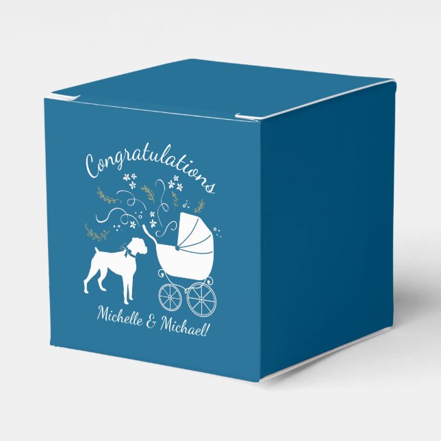 Ballotins Baby shower de chien de boxe (Verso)