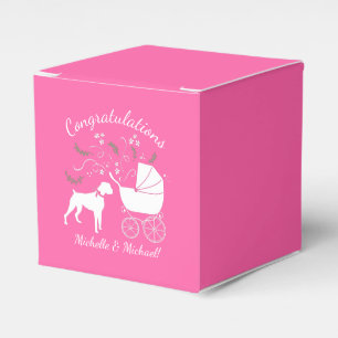 Ballotins Baby shower de chien de boxer fille rose