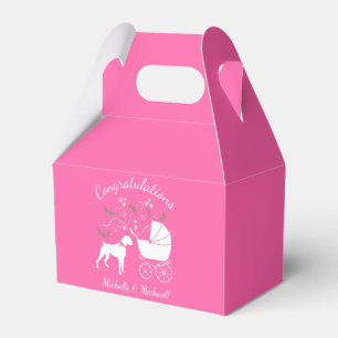 Ballotins Baby shower de chien de boxer fille rose