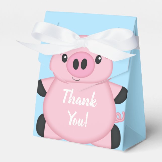 Ballotins Baby shower de cochon bleu (Verso)
