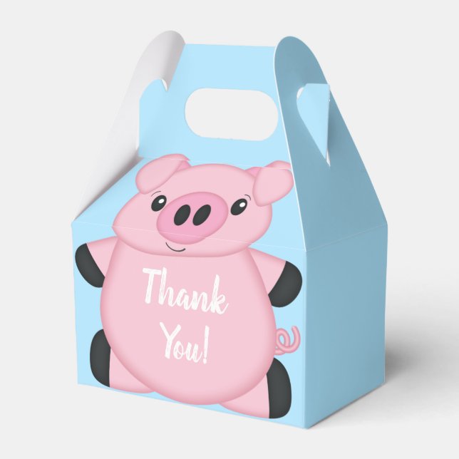 Ballotins Baby shower de cochon bleu (Verso)