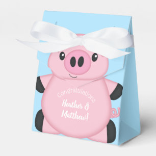 Ballotins Baby shower de cochon bleu