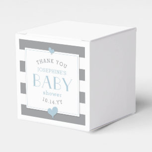 Ballotins Baby shower de coeur bleu gris et blanc