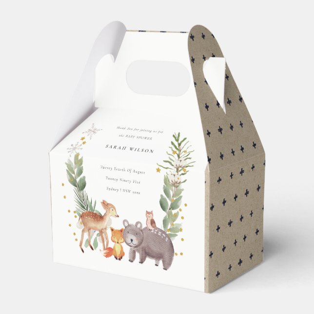 Ballotins Baby shower de courge feuillu mou en bois (Verso)