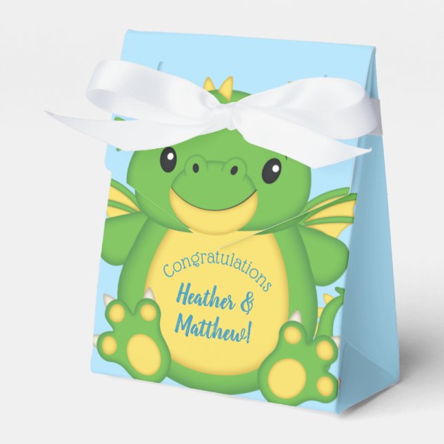 Ballotins Baby shower de dragon bleu (Verso)