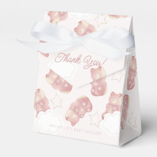 Ballotins Baby shower de fille de l'ours de gomme rose