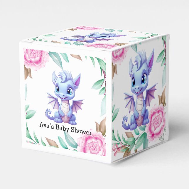 Ballotins Baby shower de fille de pivoine de dragon violet e (Verso)