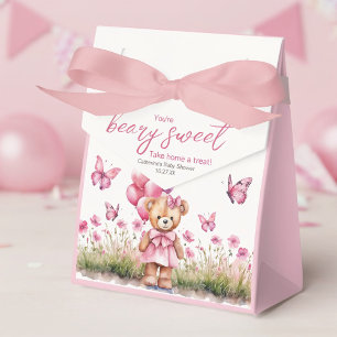 Ballotins Baby shower de fille papillon rose de l'ours en pe