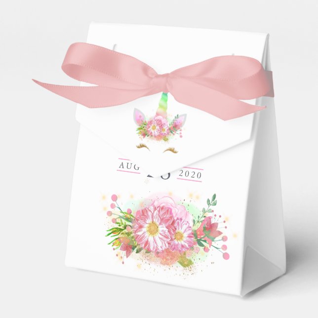 Ballotins Baby shower de fille rose arc-en-ciel (Verso)