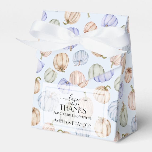 Ballotins Baby shower de garçon bleu Citrouille Pastel (Verso)