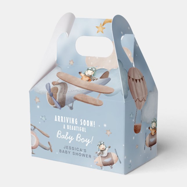 Ballotins Baby shower de garçon d'avion de l'aviation Cute (Verso)