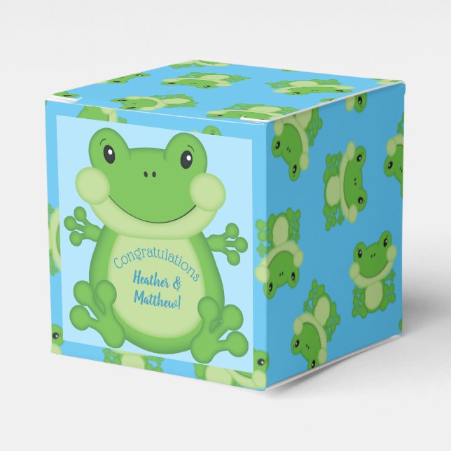 Ballotins Baby shower de grenouille bleu (Verso)