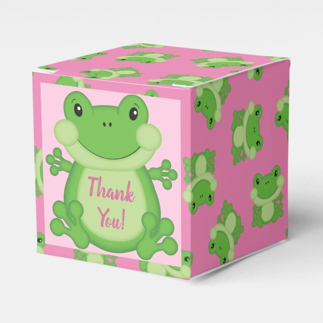 Ballotins Baby shower de grenouille rose (Verso)