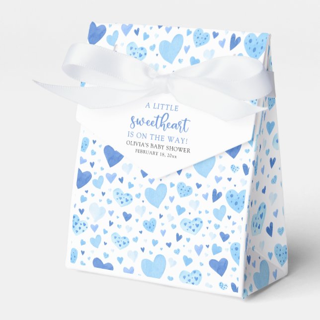 Ballotins Baby shower de la Saint Valentin Blue Little Sweet (Verso)