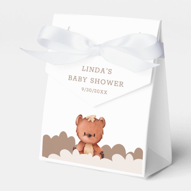 Ballotins Baby shower de l'ours de Boho neutre pour les homm (Verso)