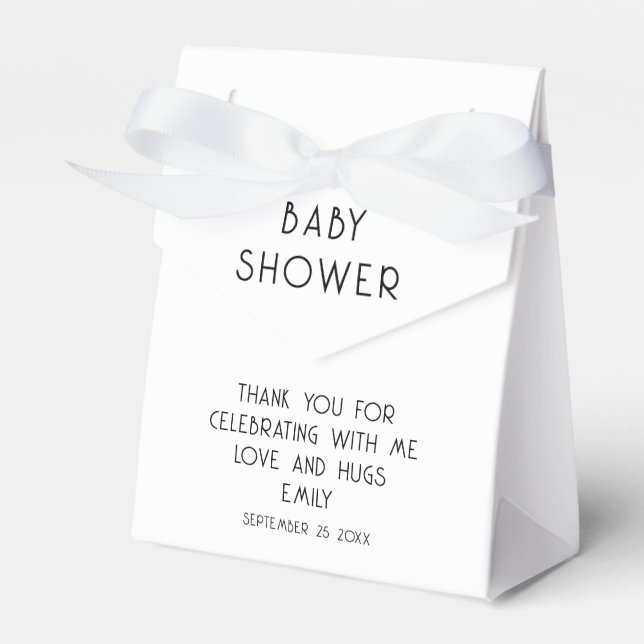 Ballotins Baby shower de nom de Merci minimal (Verso)