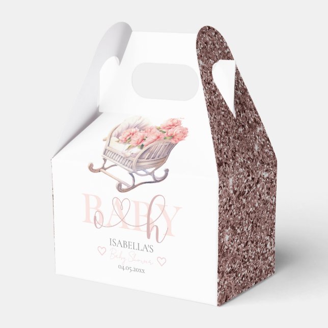 Ballotins Baby shower de panier bébé Gliter (Verso)