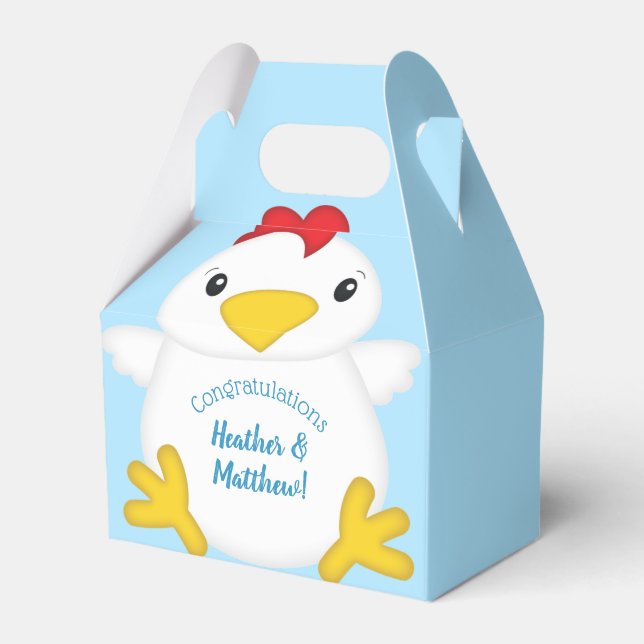 Ballotins Baby shower de poulet bleu (Verso)