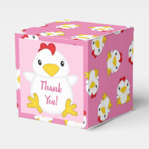 Ballotins Baby shower de poulet ferme rose
