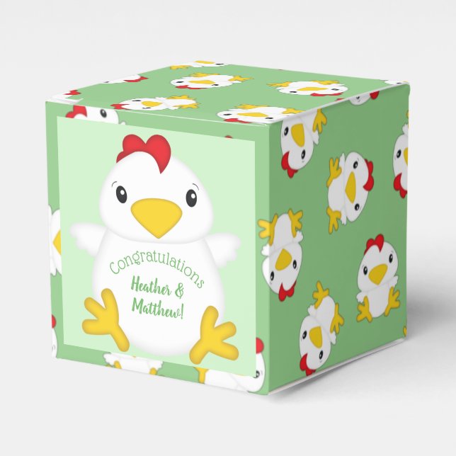 Ballotins Baby shower de poulet vert (Verso)