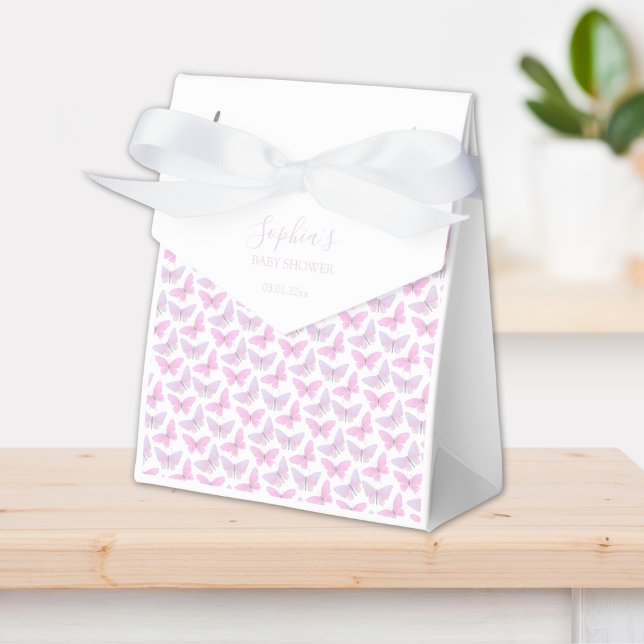 Ballotins Baby shower de script Pastel Pink Purple Butple (Créateur téléchargé)