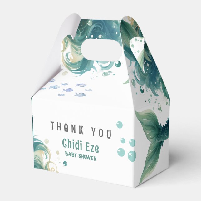 Ballotins Baby shower de sirène couleur méduse aquarelle (Verso)