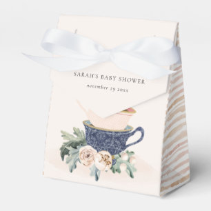 Ballotins Baby shower de tasses à thé bleu flou