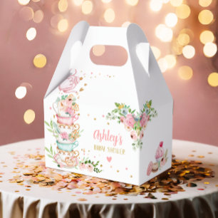 Ballotins Baby shower de thé Fleur rose bébé est en train de